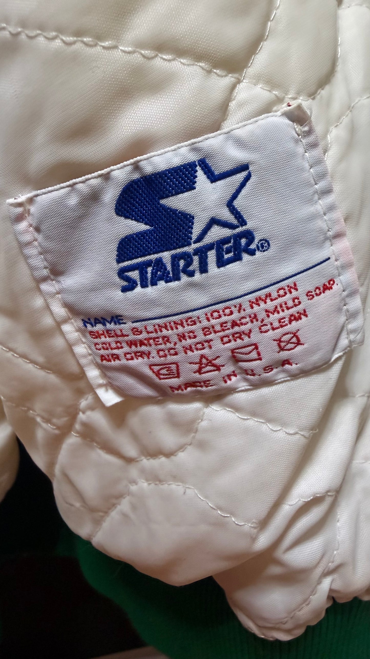 Rare Vintage White Satin Celtics Starter Jacket