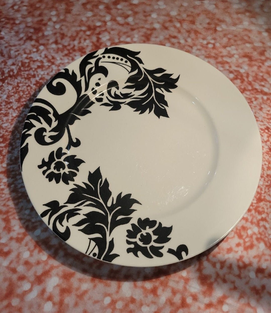 Dinner Plate - Coventry Black & White Damask II by 222 Fifth (27) - I Bought a Yard Sale