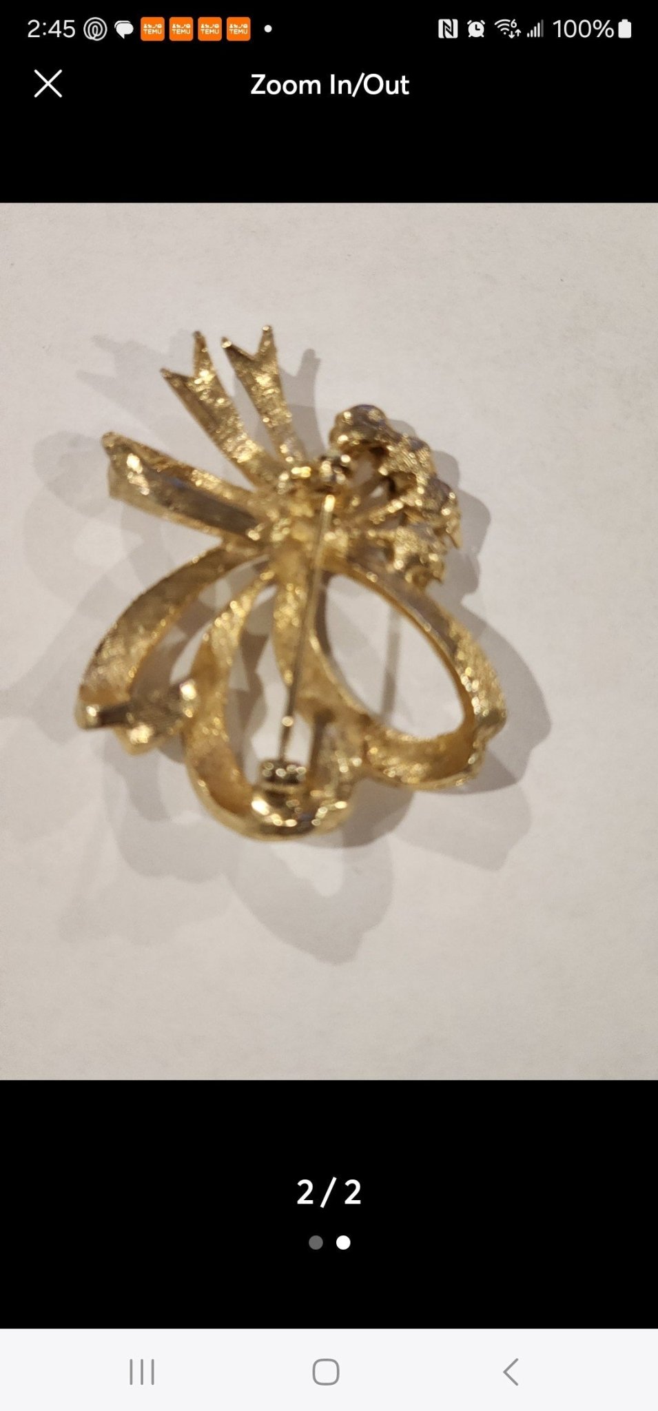 Elegant Vintage Bow Brooch Gold Tone with Pearls - I Bought a Yard Sale