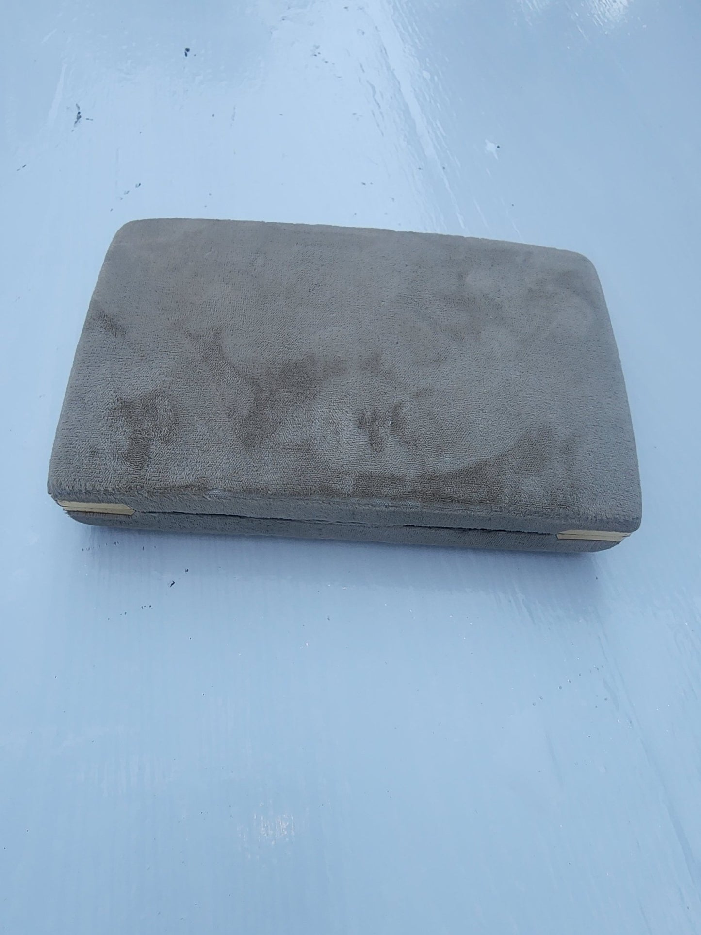 Vintage Mele Style Gray Velvet Jewelry Box - Rings, Earrings, Necklace Storage - I Bought a Yard Sale
