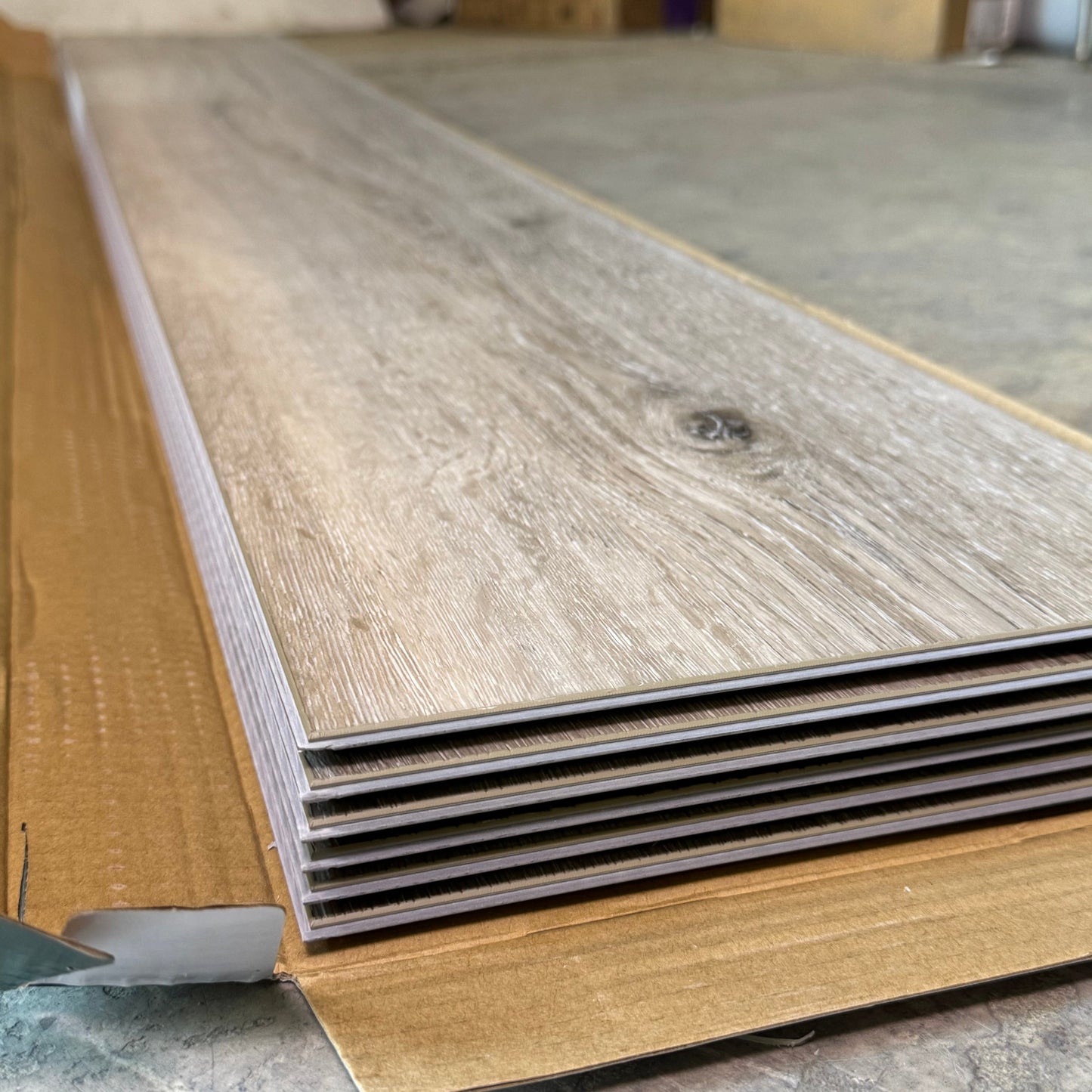 LUXURY VINYL PLANK (6 Pieces) Albany Vinyl Plank 9" x 60" Aspen Beige Light Brown 1097568004960