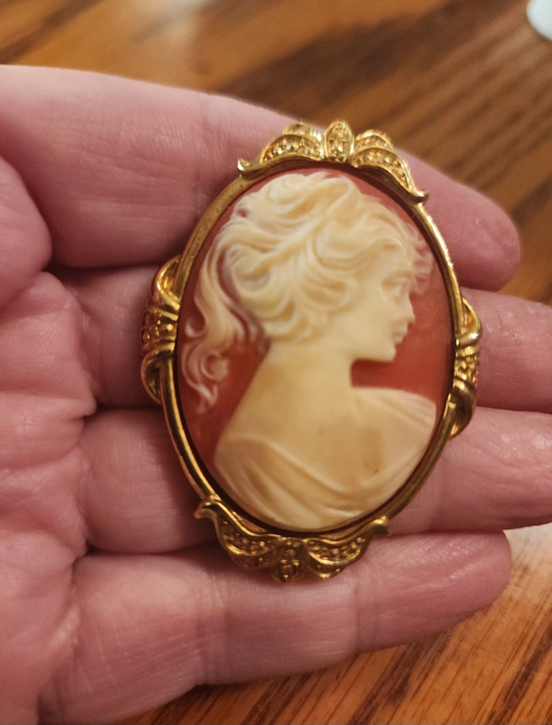 1928 Romantic CAMEO pin. Western antique jewelry - I Bought a Yard Sale