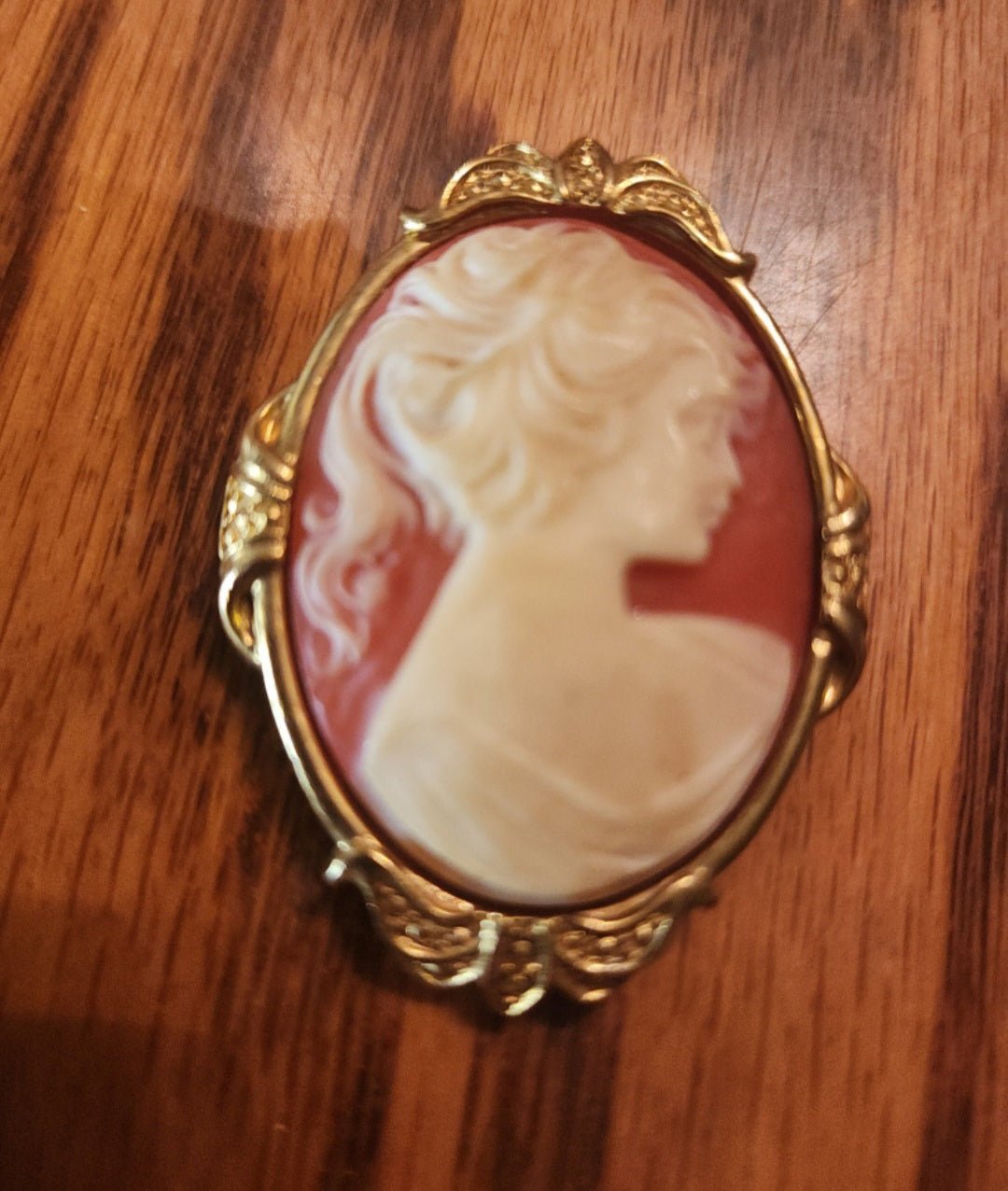 1928 Romantic CAMEO pin. Western antique jewelry - I Bought a Yard Sale