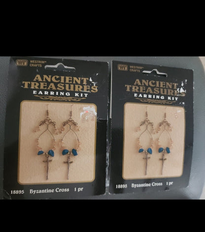2 Ancient Treasures Earring Kits Byzantine Cross - I Bought a Yard Sale