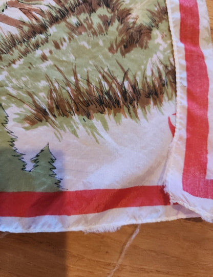 2 Deer Rayon Scarves Vintage Woodland Charm - I Bought a Yard Sale