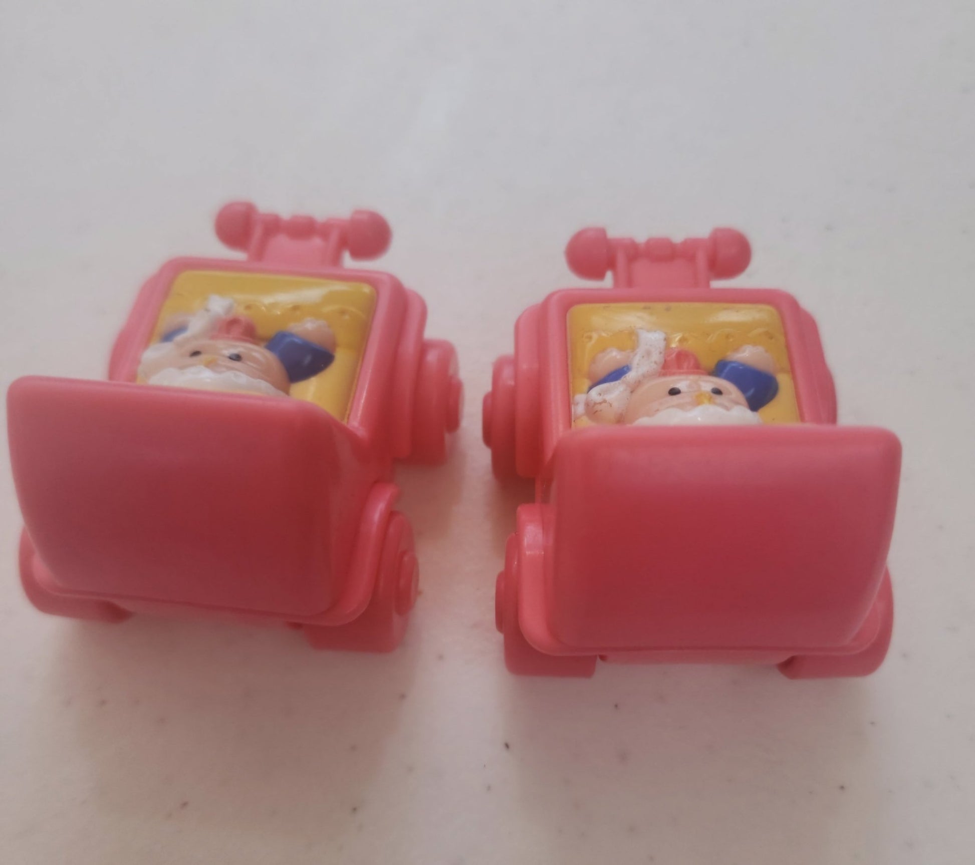 2 Fisher Price Little People BABY IN PINK STROLLER w/Pacifier & Bonnet - I Bought a Yard Sale