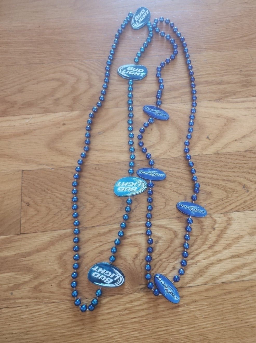 2 Strands Mardi Gras Necklace Bud Light St. Patrick's Day Beads Beer Merchandise - I Bought a Yard Sale