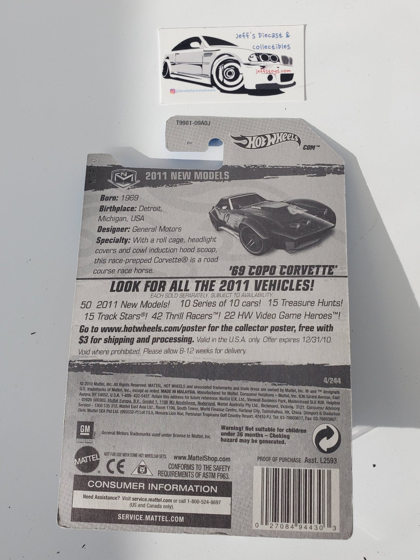 2011 Hot Wheels '69 Copo Corvette 4 Black - I Bought a Yard Sale