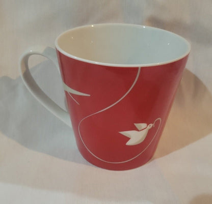 2011 Starbucks Red coffee mug. With Birds like new - I Bought a Yard Sale