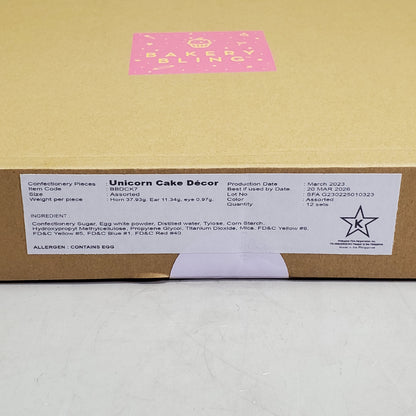 ZA@ BAKERY BLING (12 Sets) Unicorn Cake Decor BBDCK7-BULK BB 03/26 C