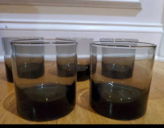 4 Smoky Short Cocktail Glasses - I Bought a Yard Sale
