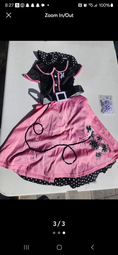 50s Sweetheart Child Girl Costume size 6 - 8 poodle skirt - I Bought a Yard Sale