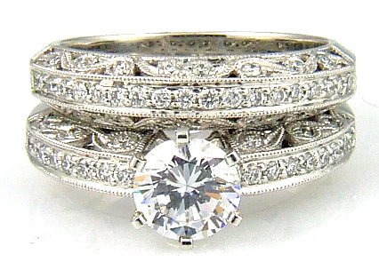 .54ct Antique Style Engagement Ring Set 18KT White Gold - I Bought a Yard Sale