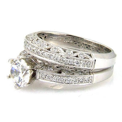 .54ct Antique Style Engagement Ring Set 18KT White Gold - I Bought a Yard Sale