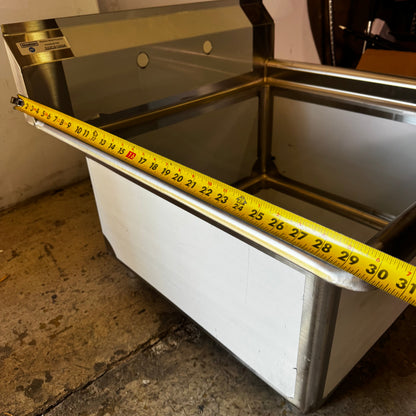 STEELTON Stainless Steel Sink 29"W x 30"L x 23"H Silver 522CS12424