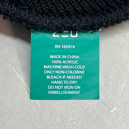 ZED Logo Infinity Fold Over Beanie 100% Acrylic One Size Black/Teal