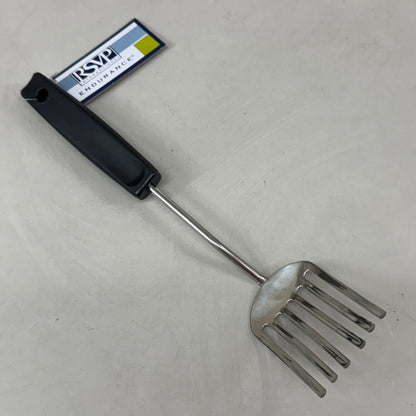 RSVP (2 PACK) Stainless Steel Fantastic Food Fork 10"x2" Black