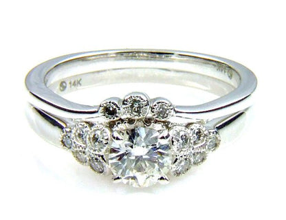 .90ct Antique Style Engagement Ring Set 14KT White Gold - I Bought a Yard Sale