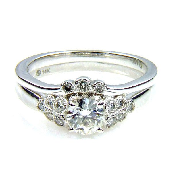 .90ct Antique Style Engagement Ring Set 14KT White Gold - I Bought a Yard Sale