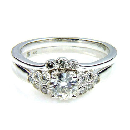 .90ct Antique Style Engagement Ring Set 14KT White Gold - I Bought a Yard Sale