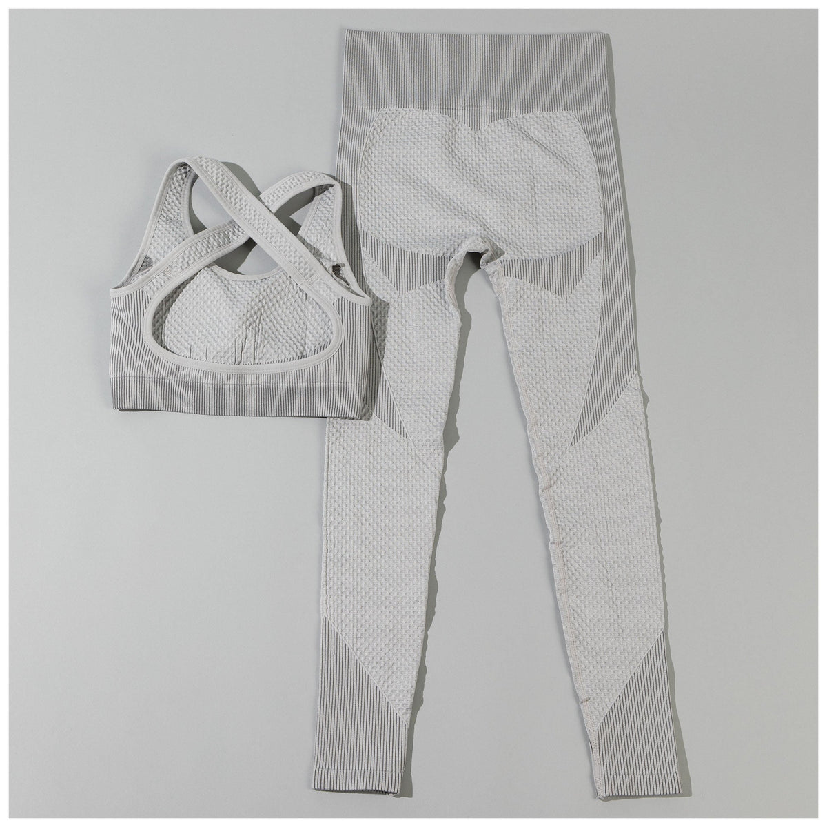 Textured Leggings & Sports Bra Activewear Set