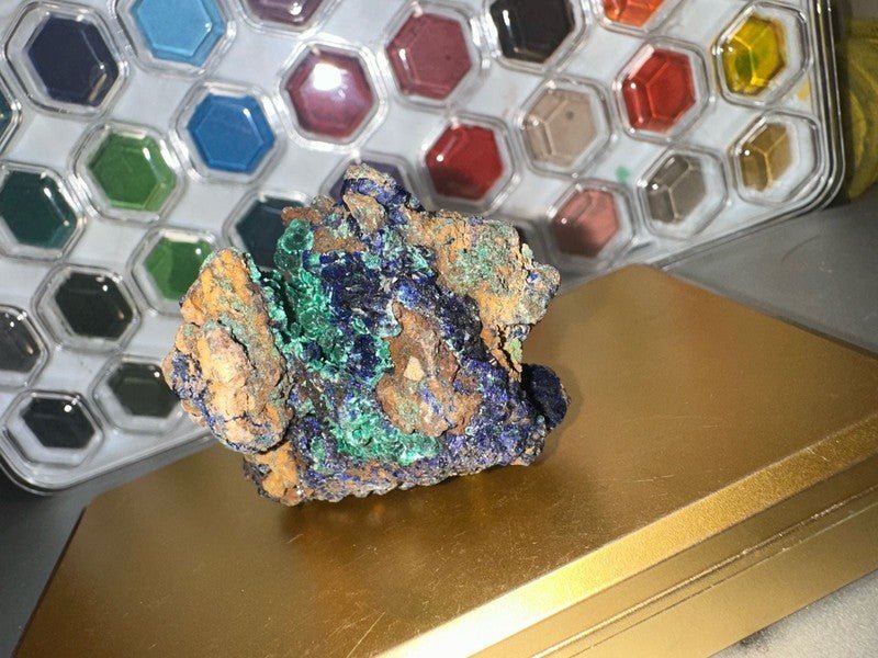 99.6g Azurite and Malachite Cluster Mineral Specimen - I Bought a Yard Sale