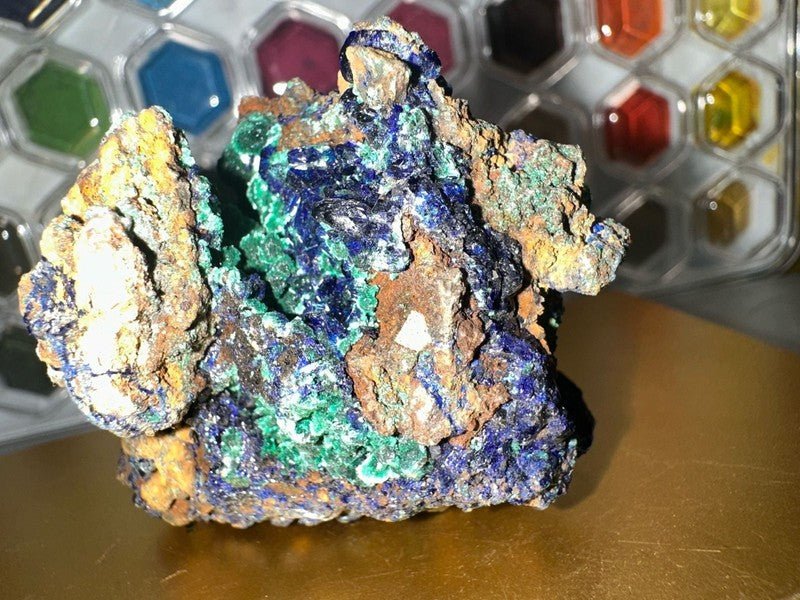 99.6g Azurite and Malachite Cluster Mineral Specimen - I Bought a Yard Sale