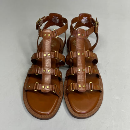 VINCE CAMUTO Leather Studded Gladiator Sandals Women's Sz 8.5M Caramelo VC-Claira