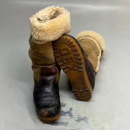 DEXTER USA Suede & Leather Fur Lined Boots  Women's Sz 12 Brown (Pre-Owned)