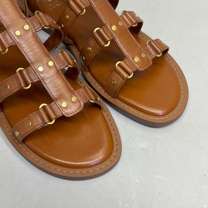 VINCE CAMUTO Leather Studded Gladiator Sandals Women's Sz 8.5M Caramelo VC-Claira