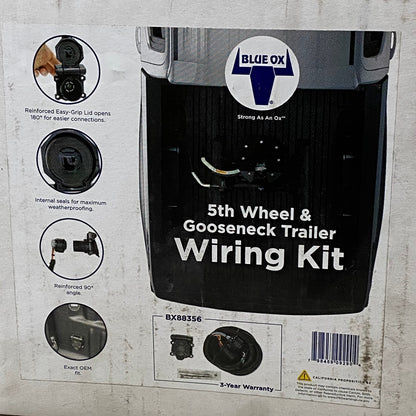 BLUE OX 5th Wheel & Gooseneck Trailer Wiring Kit  Black  BX88356 (New Other- Distressed Packaging)