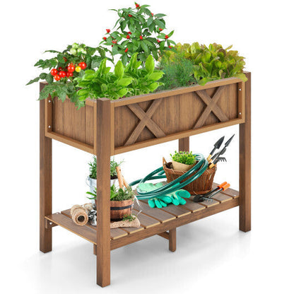 HIPS Raised Garden Bed Poly Wood Elevated Planter Box-Black