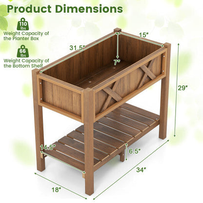 HIPS Raised Garden Bed Poly Wood Elevated Planter Box-Black
