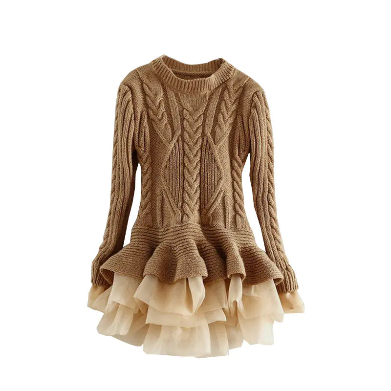 Girls' Sweater Dress Long Sleeve