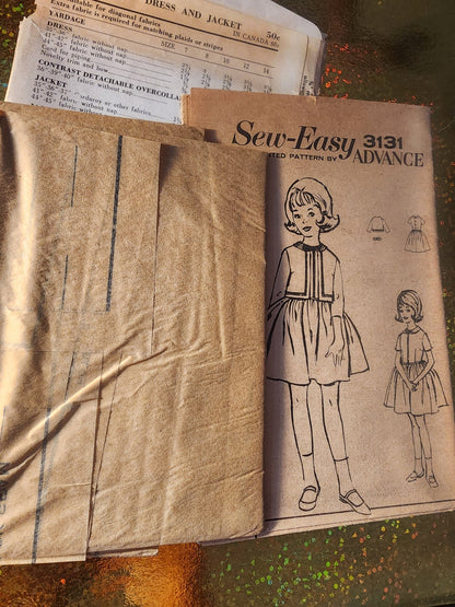 Advance Pattern 3131; ca. 1963; Girls' Dress and Jacket size 7 - I Bought a Yard Sale