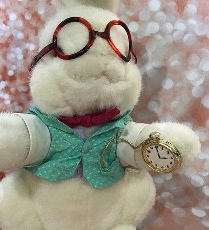 Alice in Wonderland Plush White Rabbit with Pocket Watch - I Bought a Yard Sale