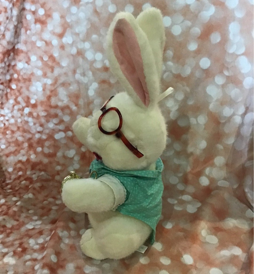 Alice in Wonderland Plush White Rabbit with Pocket Watch - I Bought a Yard Sale