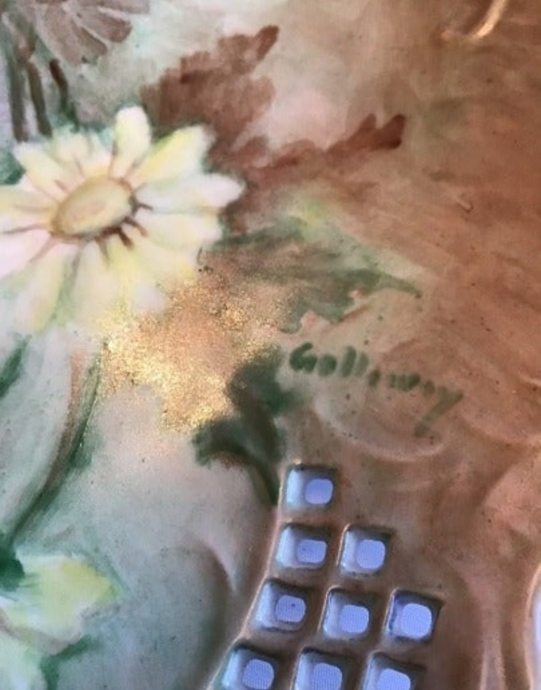 Antique plate with hand - painted Daisies Platter - I Bought a Yard Sale