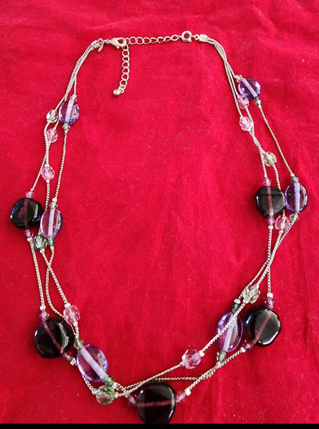 Avon Purple Beaded multi - strand Necklace - I Bought a Yard Sale