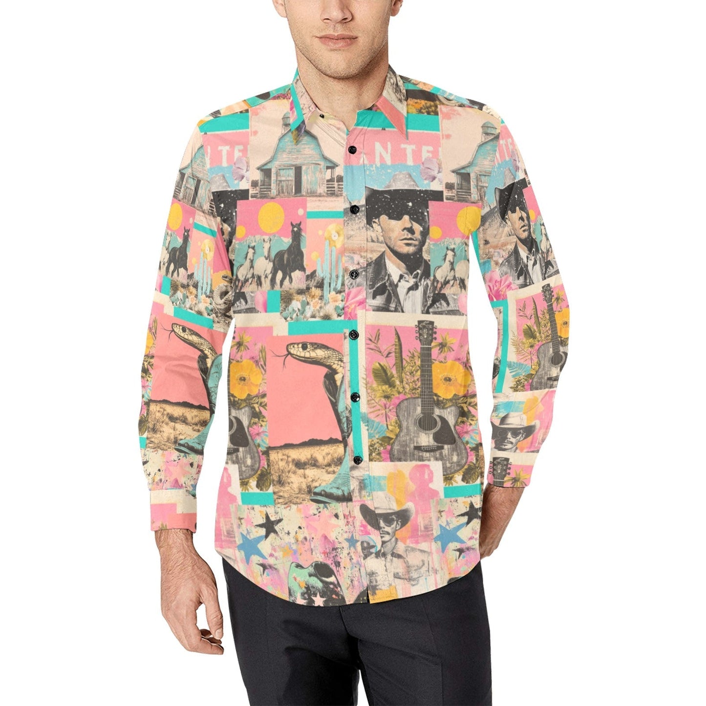 Baha Ranch Pop Western Collage Unisex Button Up Shirt - I Bought a Yard Sale