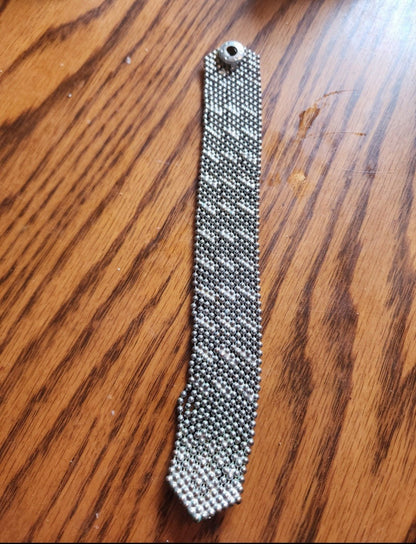 Beaded Cuff Bracelet Silver Tone - I Bought a Yard Sale
