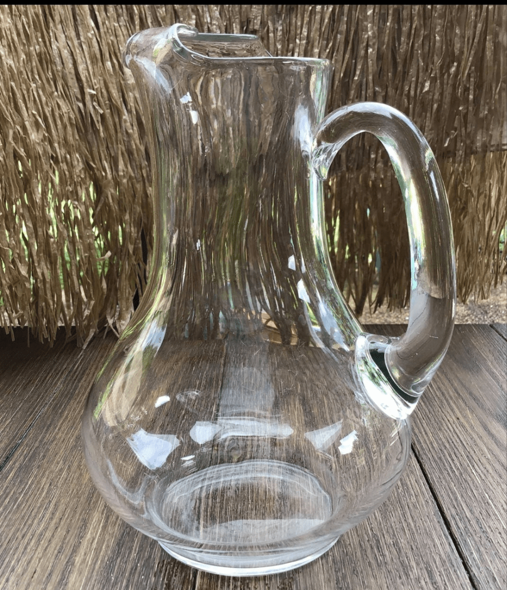 Beautiful Glass Clear Crystal Pitcher 10 3/4" - I Bought a Yard Sale