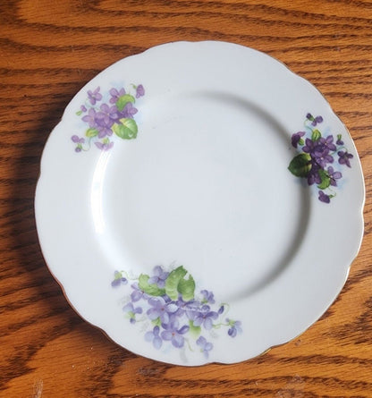 Beautiful Vintage Made in Japan China Bread Plate with Purple Violets - 7" - I Bought a Yard Sale