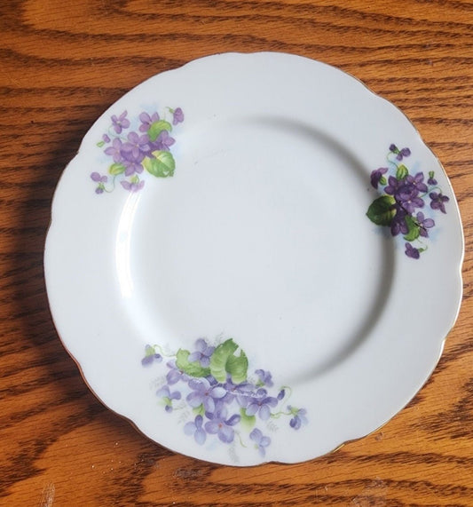 Beautiful Vintage Made in Japan China Bread Plate with Purple Violets - 7" - I Bought a Yard Sale