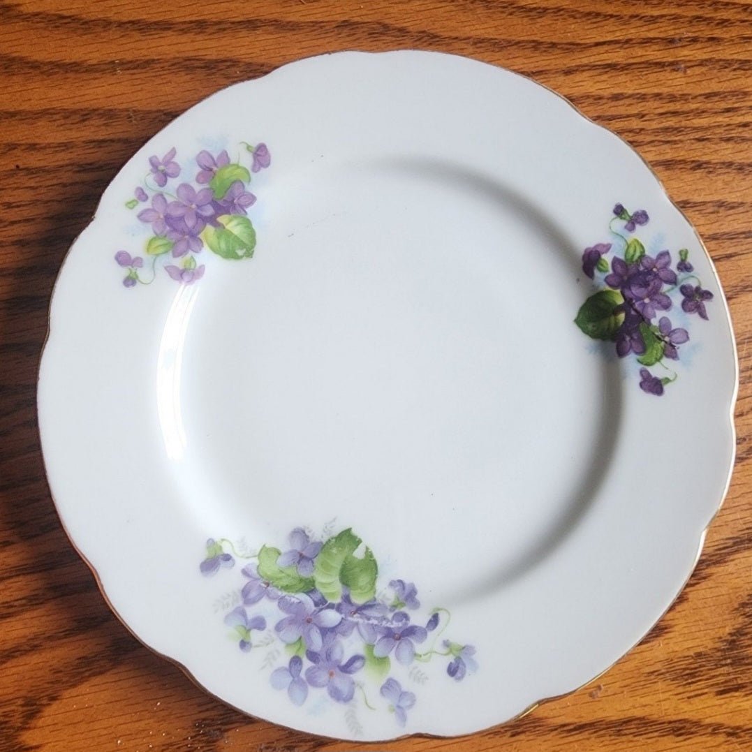 Beautiful Vintage Made in Japan China Bread Plate with Purple Violets - 7" - I Bought a Yard Sale
