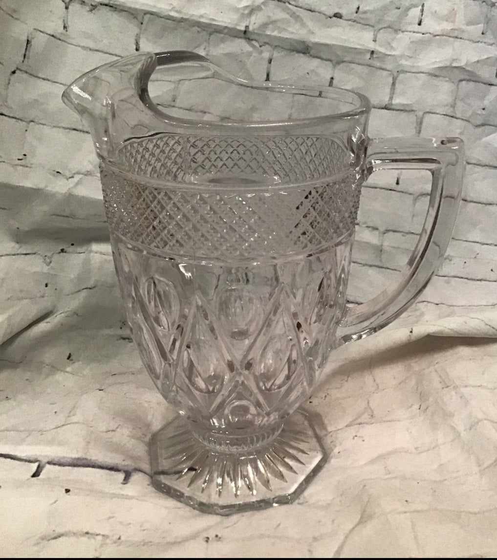 Beautiful vintage pitcher by Imperial Glass in the popular Cape Cod pattern - I Bought a Yard Sale