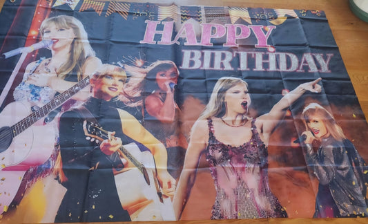 Big Taylor Swift Happy Birthday Banner - I Bought a Yard Sale