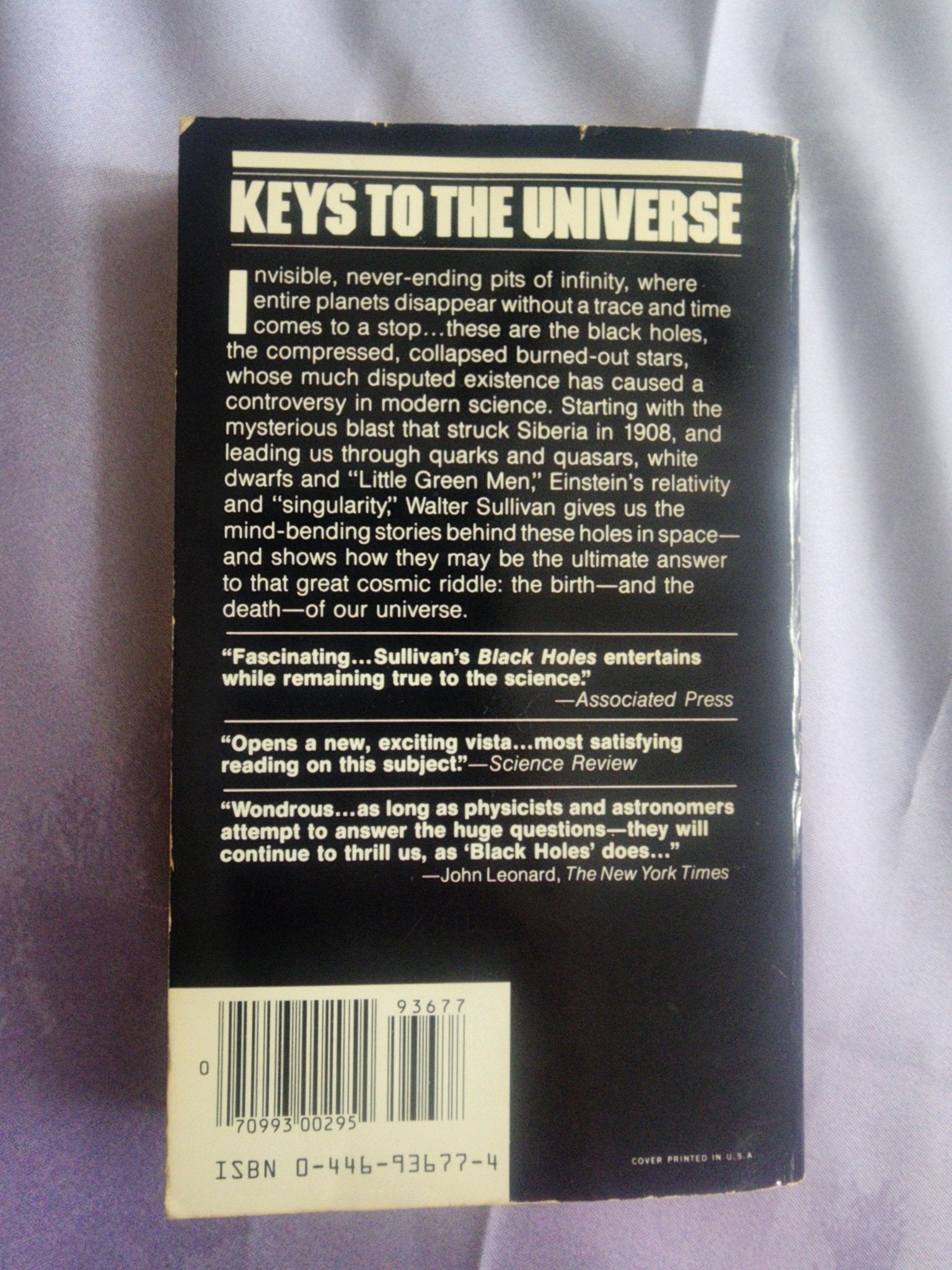 Black Holes, the Edge of Space, the End of Time Book by Walter Sullivan - I Bought a Yard Sale