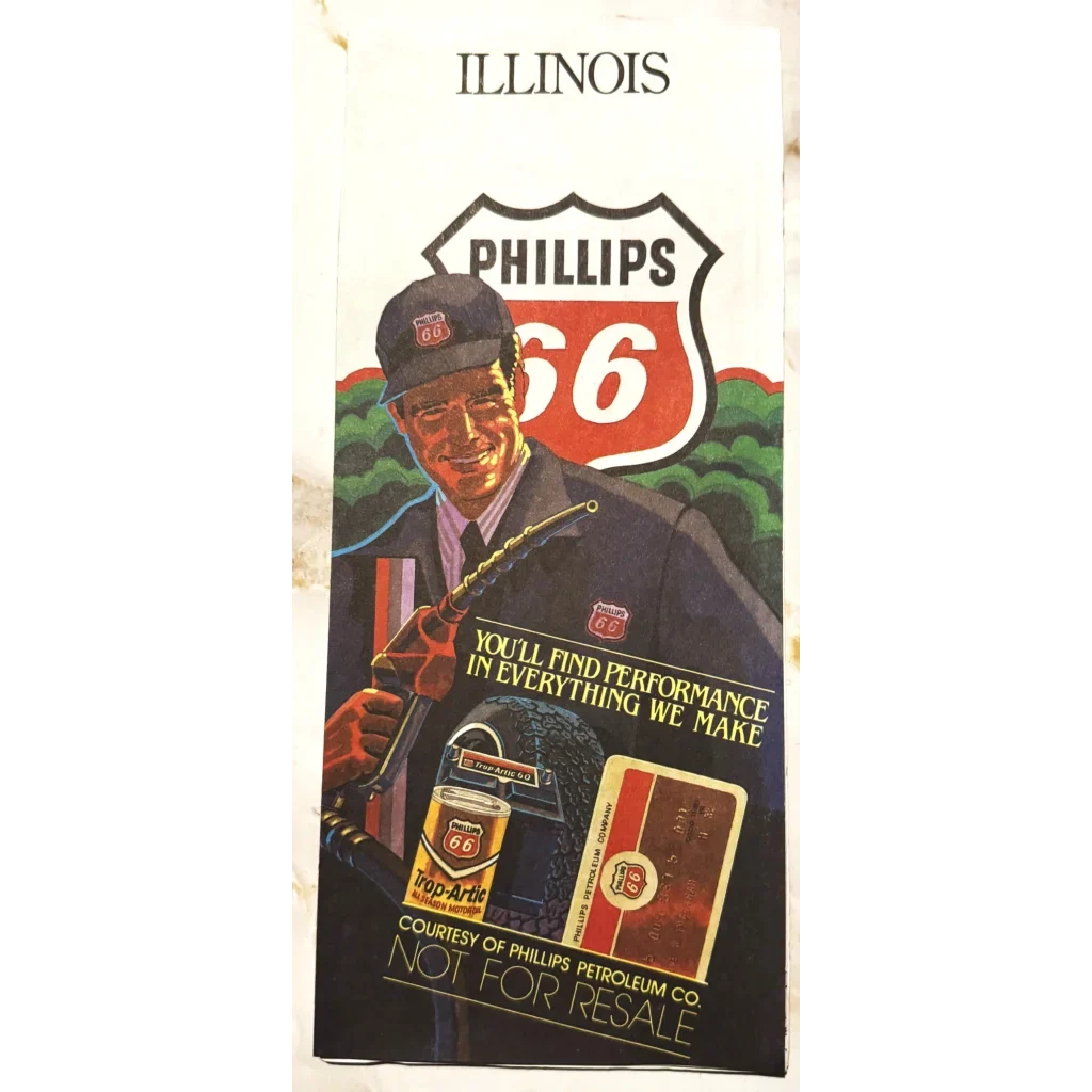 Vintage Blast from the Past Phillips 66 Illinois Coca-Cola Map Treasure