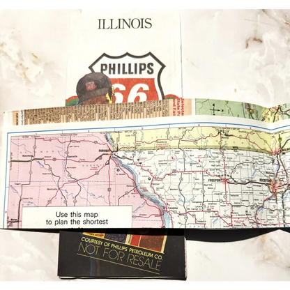Vintage Blast from the Past Phillips 66 Illinois Coca-Cola Map Treasure